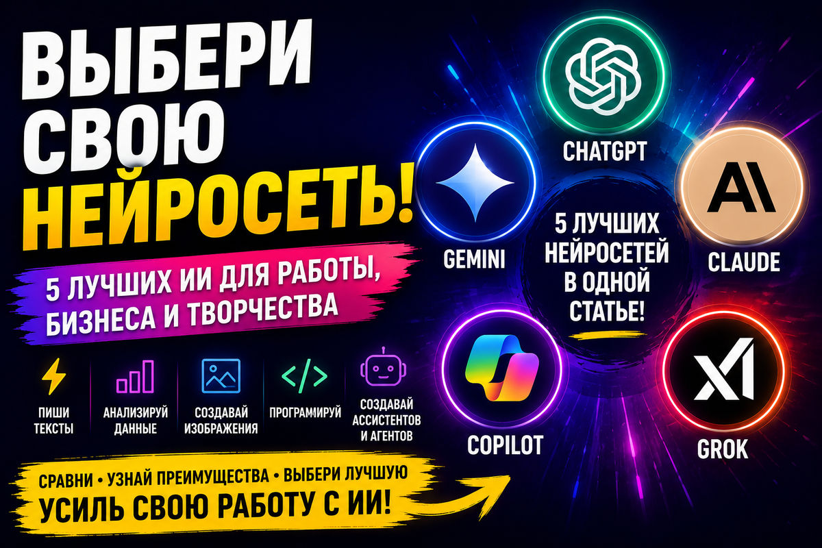 5 нейросетей, которые могут заменить десяток отдельных сервисов